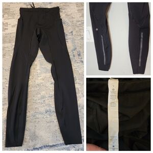 Lululemon Mens Black Full Length Tights Leggings 2 Side Pockets Size Small